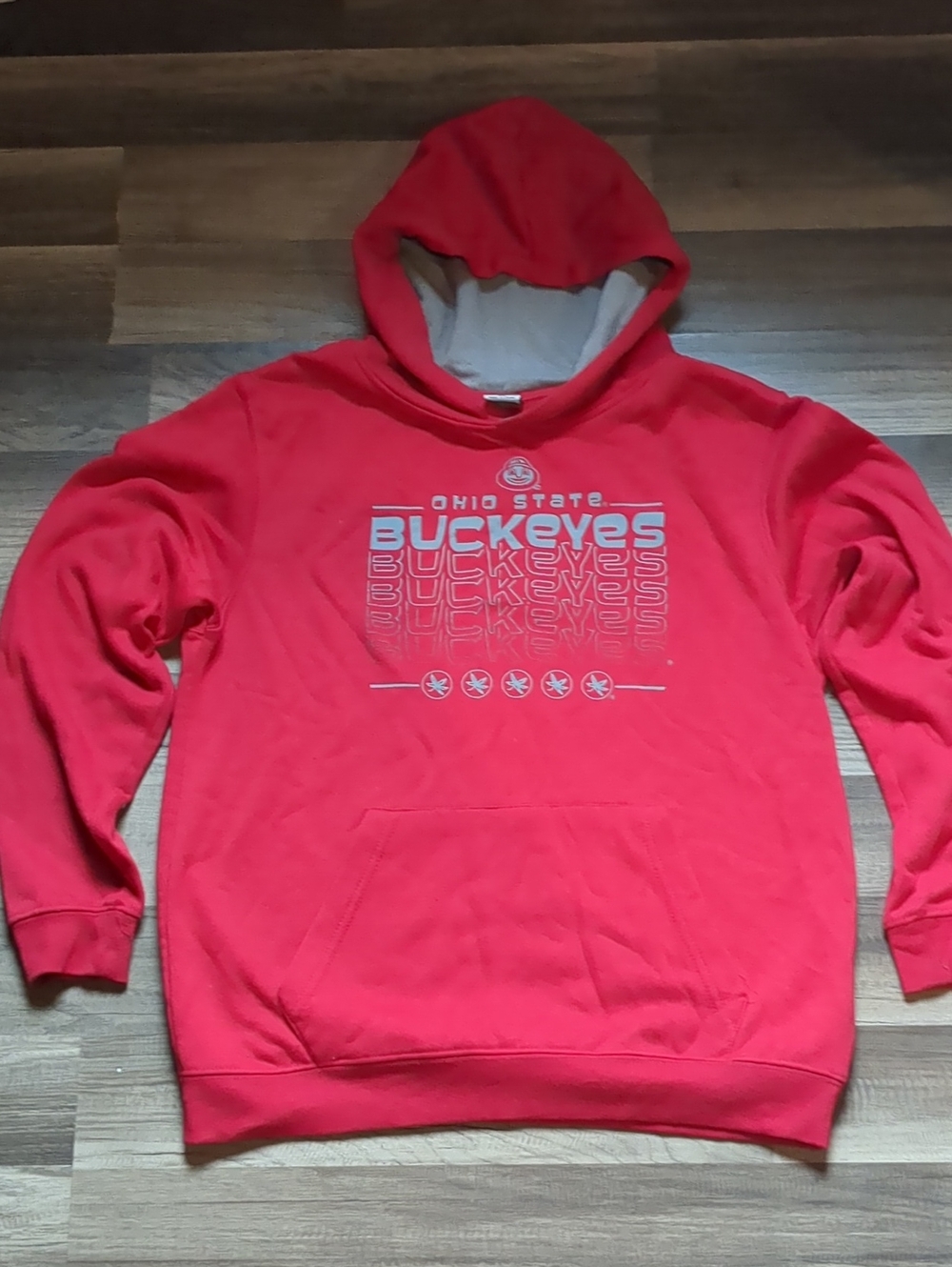 Stadium Athletics Red Ohio State Buckeyes Graphic Crewneck Hoodie